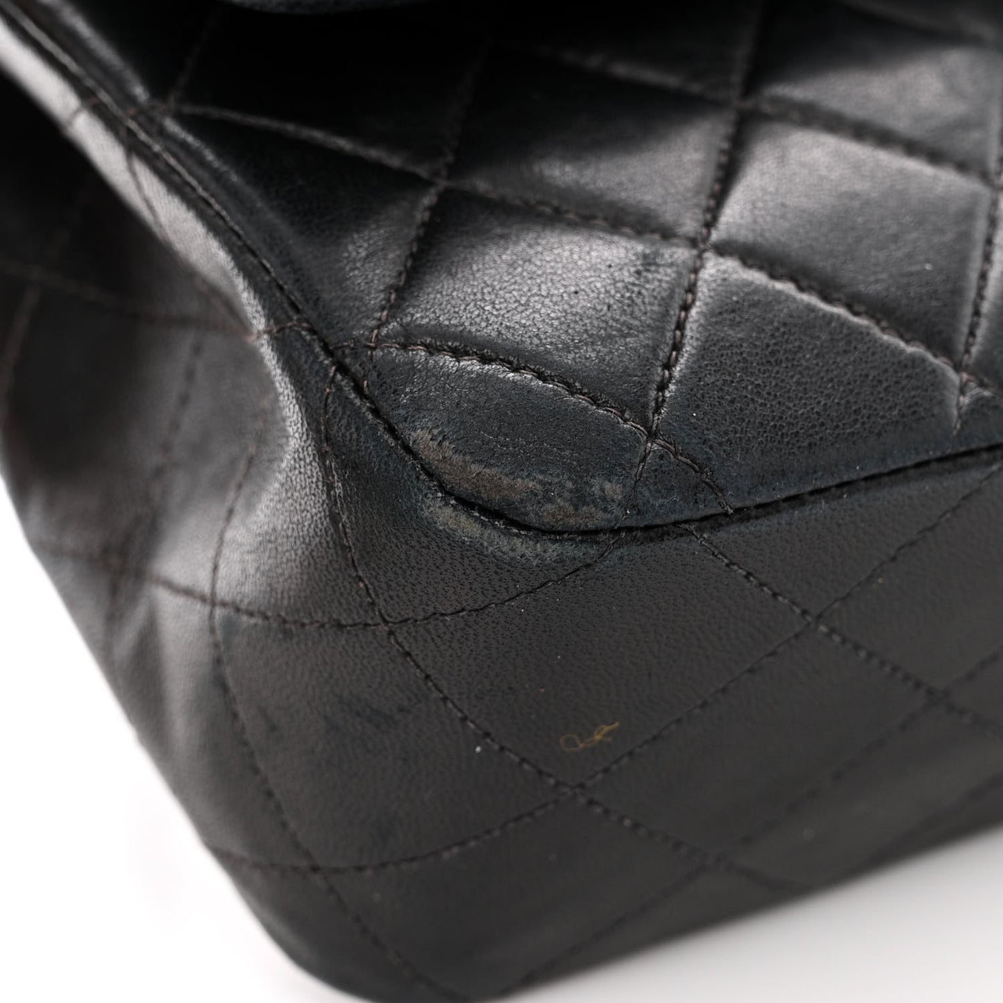 Lambskin Quilted Medium Double Flap Black