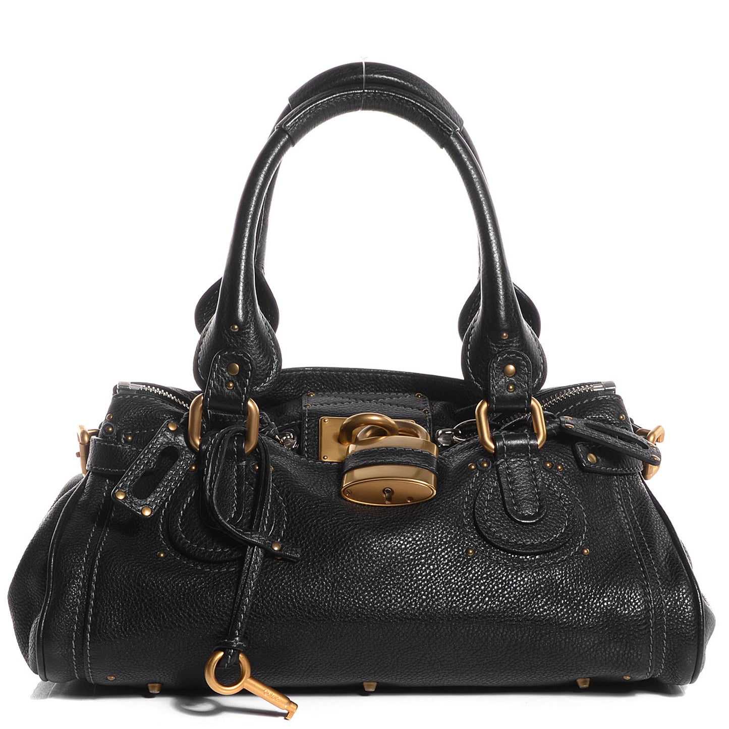 Leather Medium Paddington Satchel Black