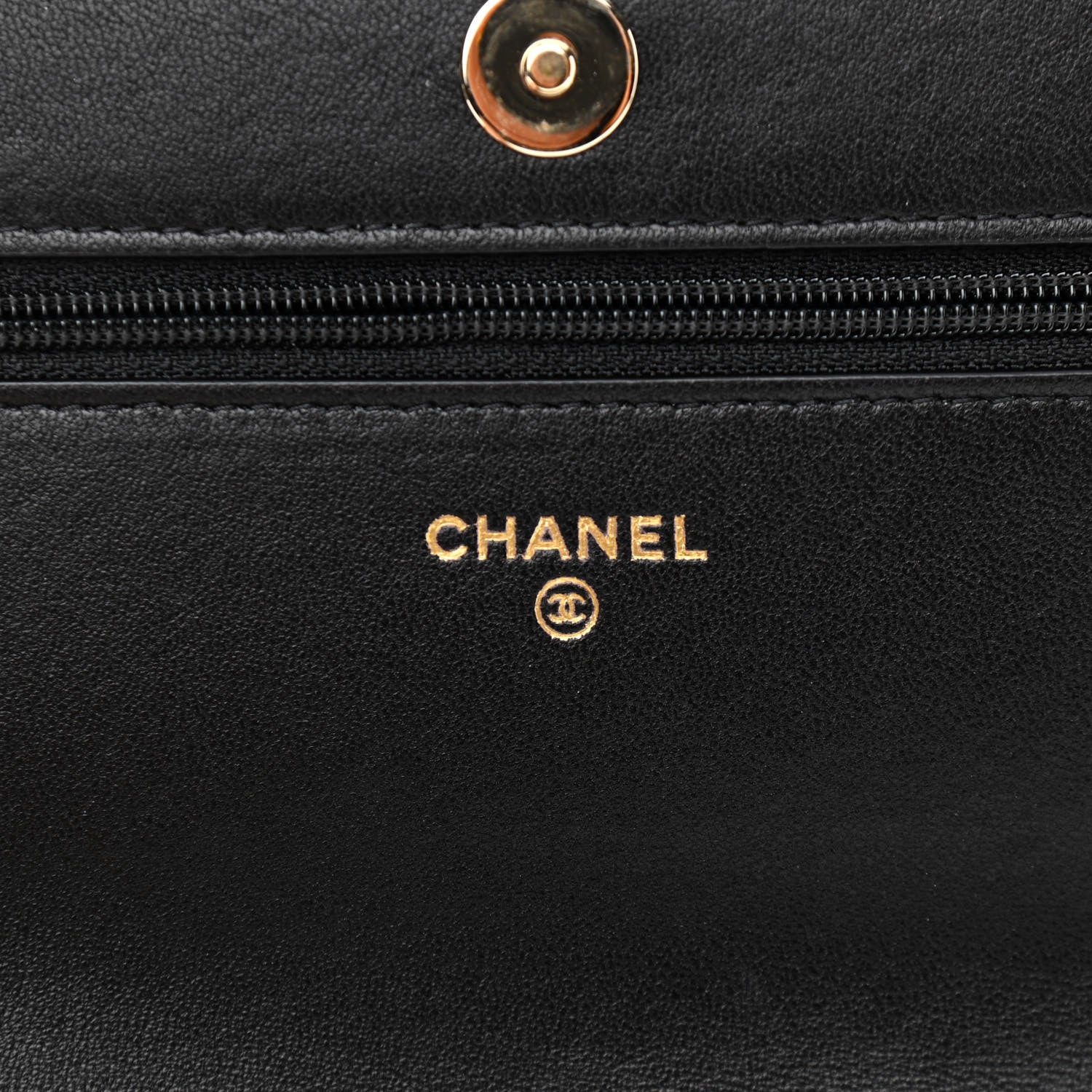 Chanel Lambskin Quilted Pearl Wallet On Chain WOC Black 6 of 12
