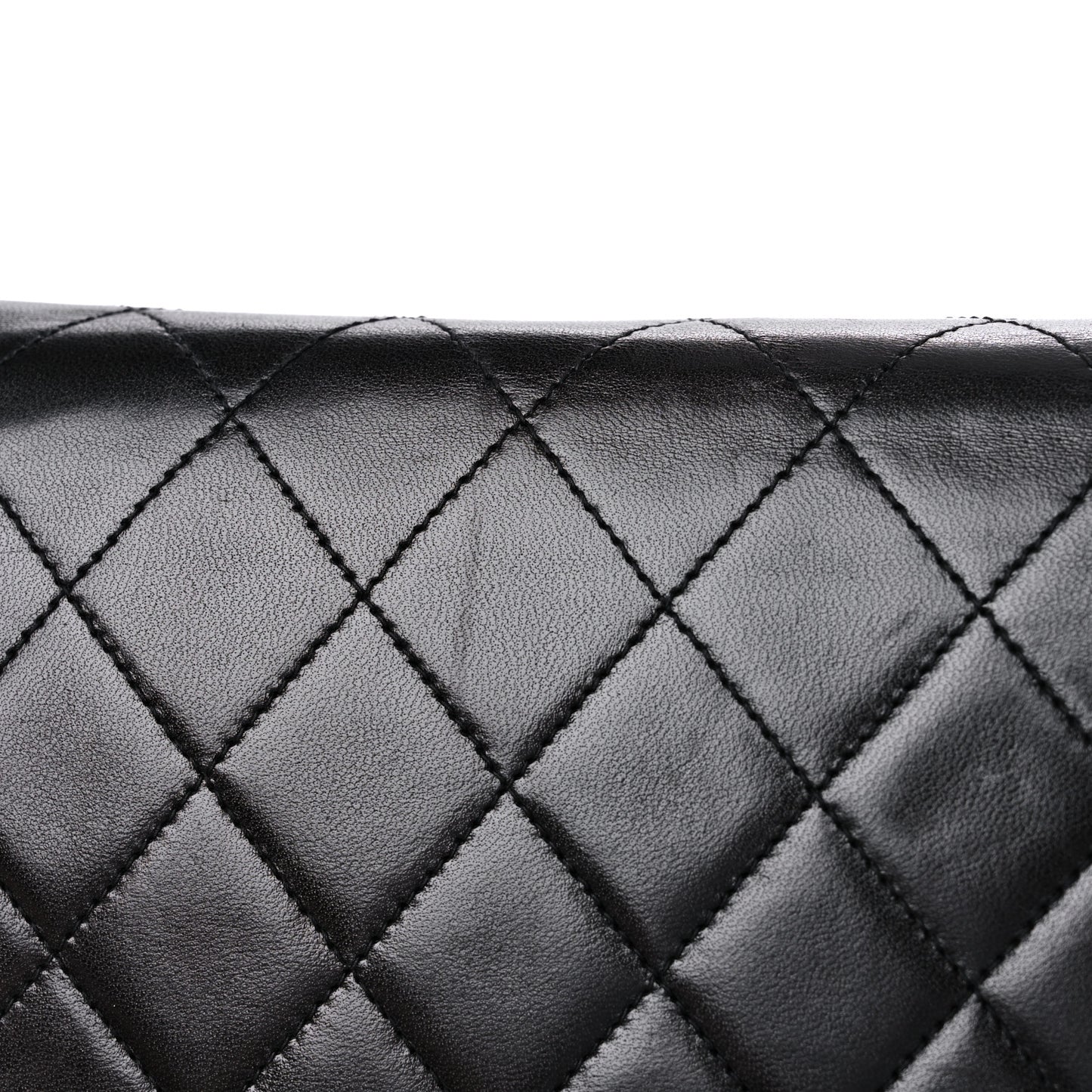 Lambskin Quilted Medium Single Flap Black