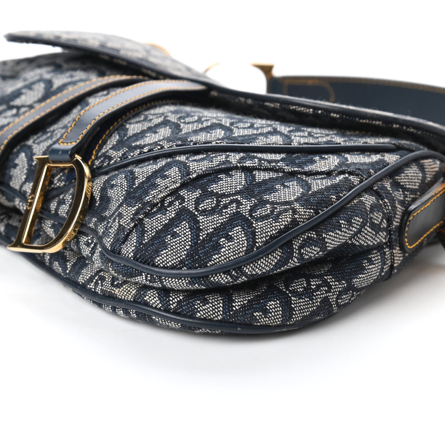 Christian Dior Monogram Double Saddle Bag Navy Blue 7 of 11
