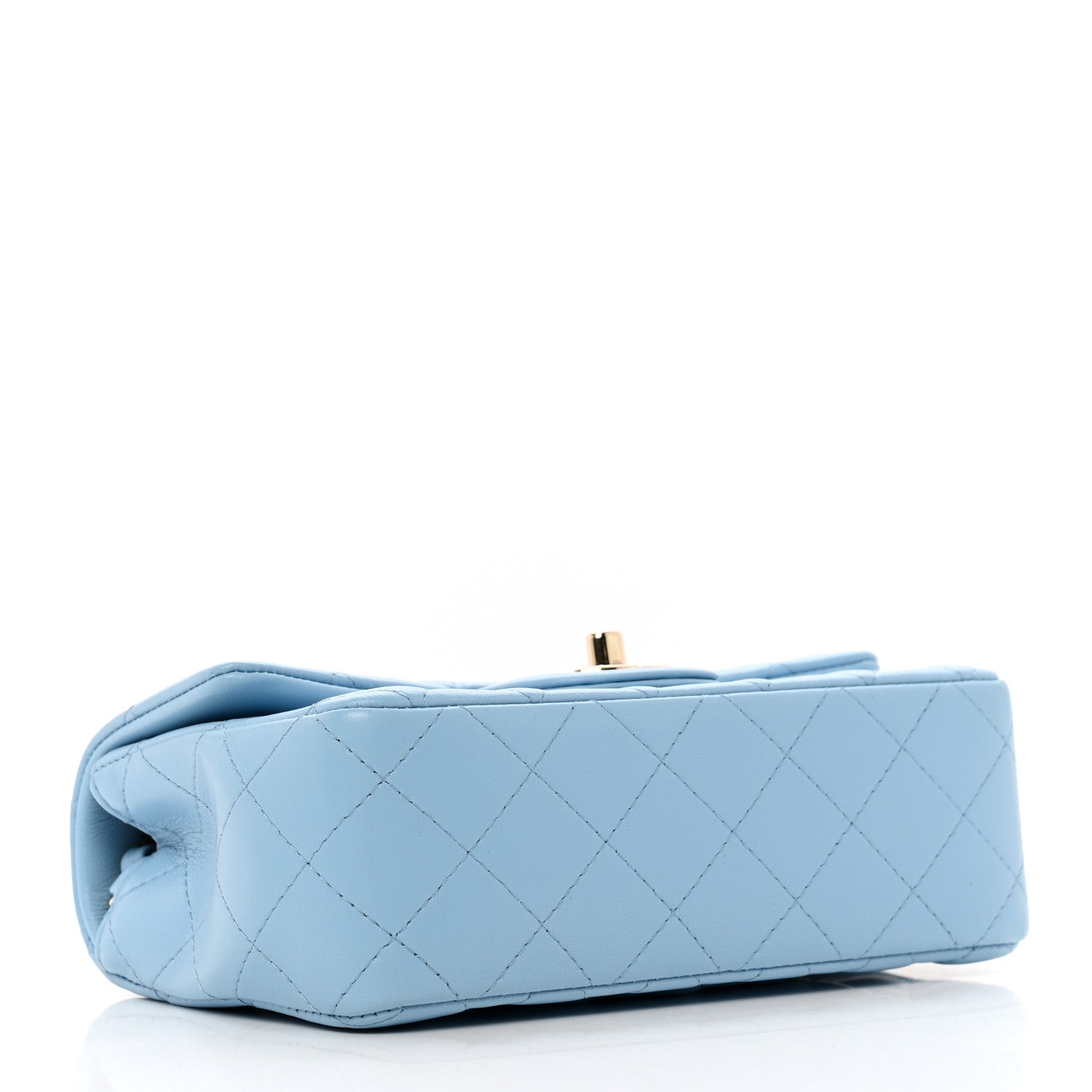 Chanel Lambskin Quilted Mini Rectangular Flap Light Blue 4 of 11