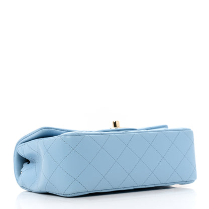 Chanel Lambskin Quilted Mini Rectangular Flap Light Blue 4 of 11