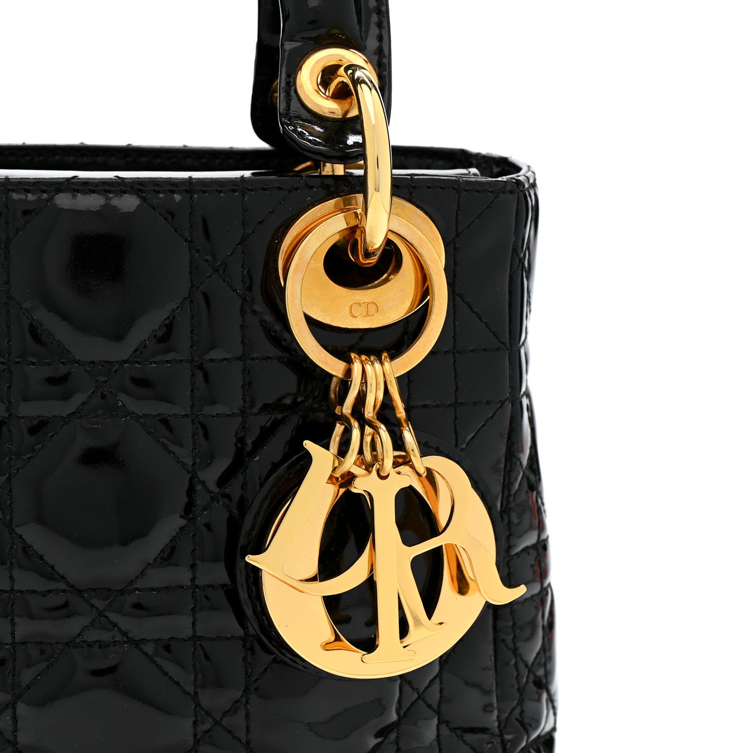 Christian Dior Patent Cannage Mini Lady Dior Black 8 of 10