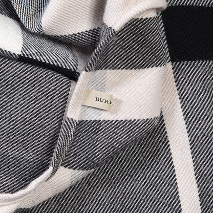 Burberry Merino Wool House Check Collette Cape Scarf Black 3 of 5