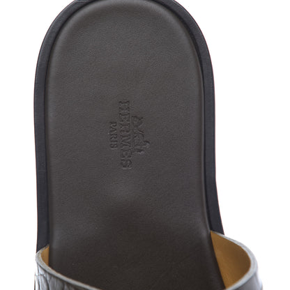 Hermes Matte Niloticus Crocodile Mens Izmir Sandals 42 Vert Olive 8 of 9