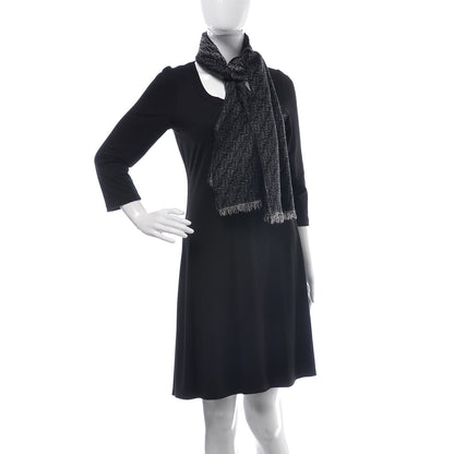 Fendi Wool FF Scarf Grey Black 2 of 8