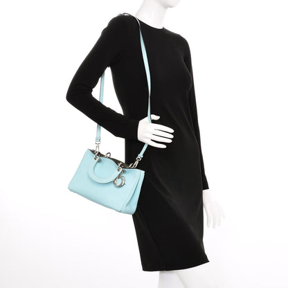 Christian Dior Calfskin Small Diorissimo Tote Blue 2 of 15