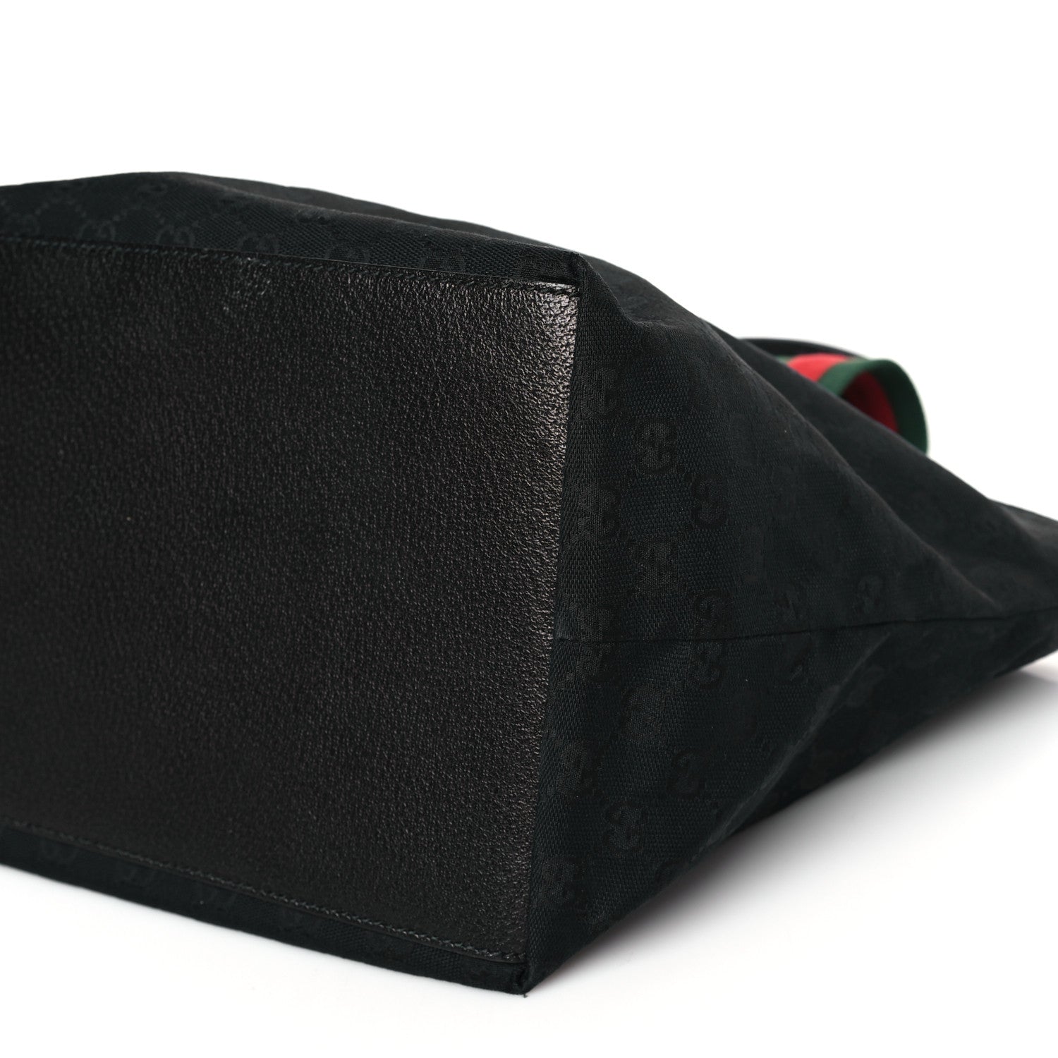 Gucci GG Monogram Medium Web Handle Bucket Tote Black 9 of 10