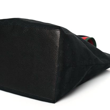 Gucci GG Monogram Medium Web Handle Bucket Tote Black 9 of 10