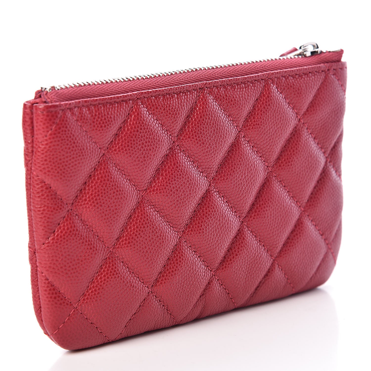 Chanel Caviar Quilted Small Cosmetic Case Dark Pink 3 of 8