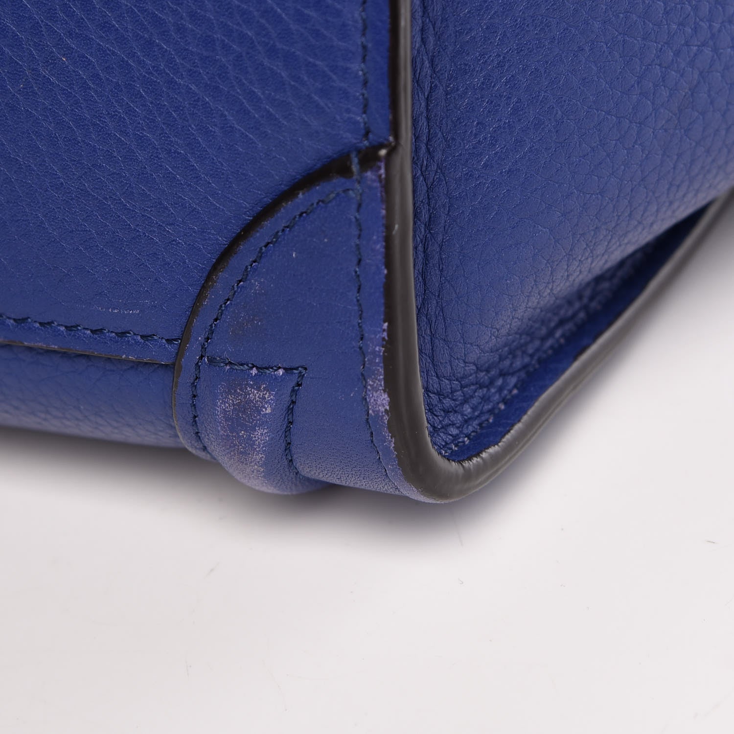 Celine Drummed Calfskin Nano Luggage Indigo 20 of 26