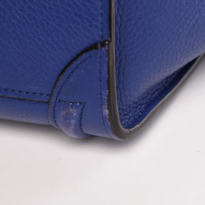 Celine Drummed Calfskin Nano Luggage Indigo 20 of 26