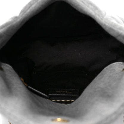 Saint Laurent Jersey Quilted Small Loulou Puffer Monogram Chain Satchel Grey Cloud 5 of 11