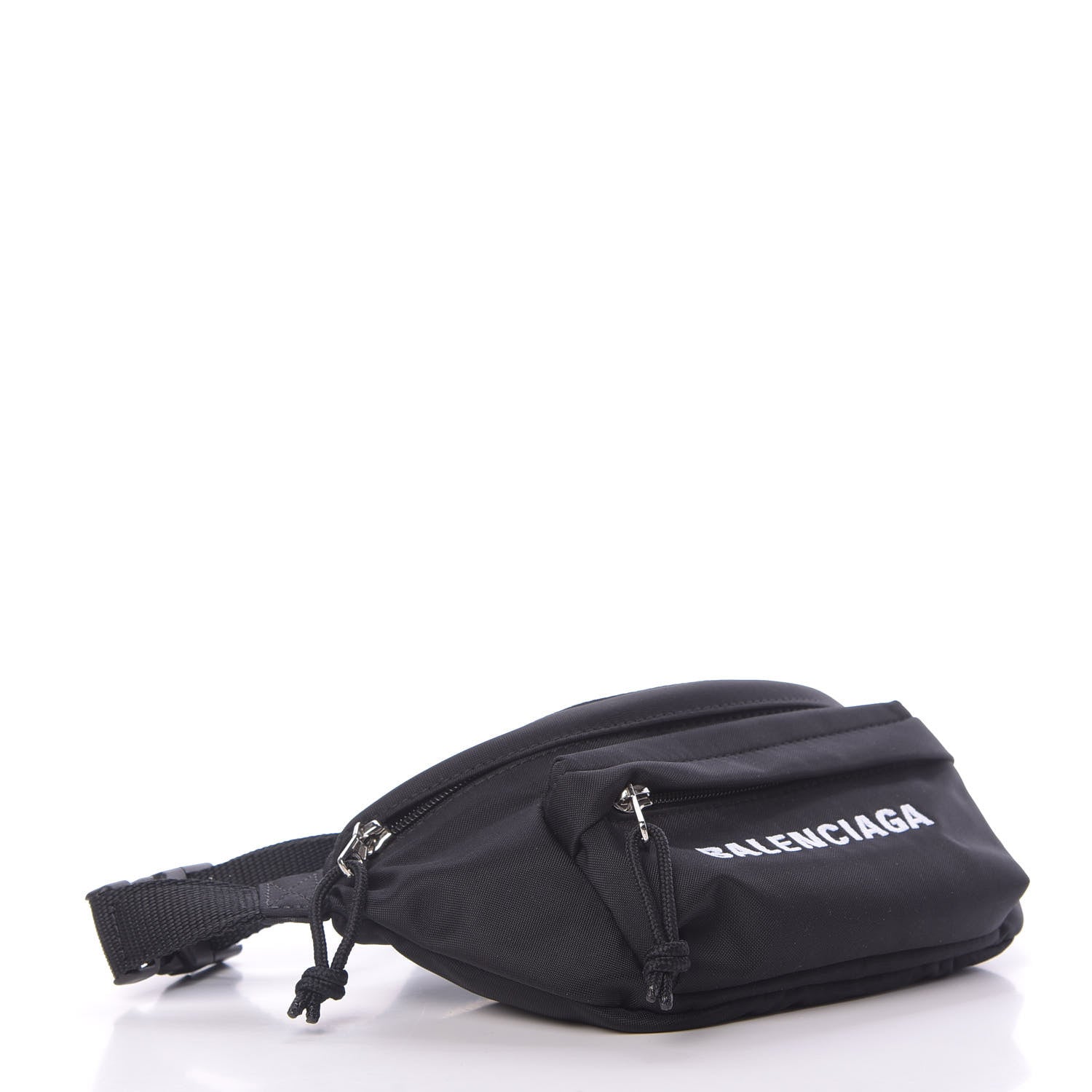 Balenciaga Sport Nylon Logo Embroidered Wheel Belt Bag Black White 4 of 10