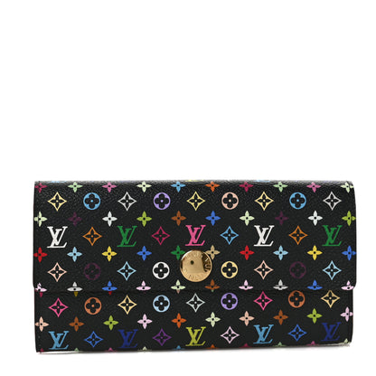 Louis Vuitton Monogram Multicolor Sarah Wallet Black Violet 1 of 7