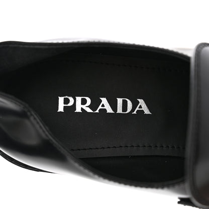 Prada Spazzolato Metal Triangle Logo 50mm Loafers 40 Black 7 of 18