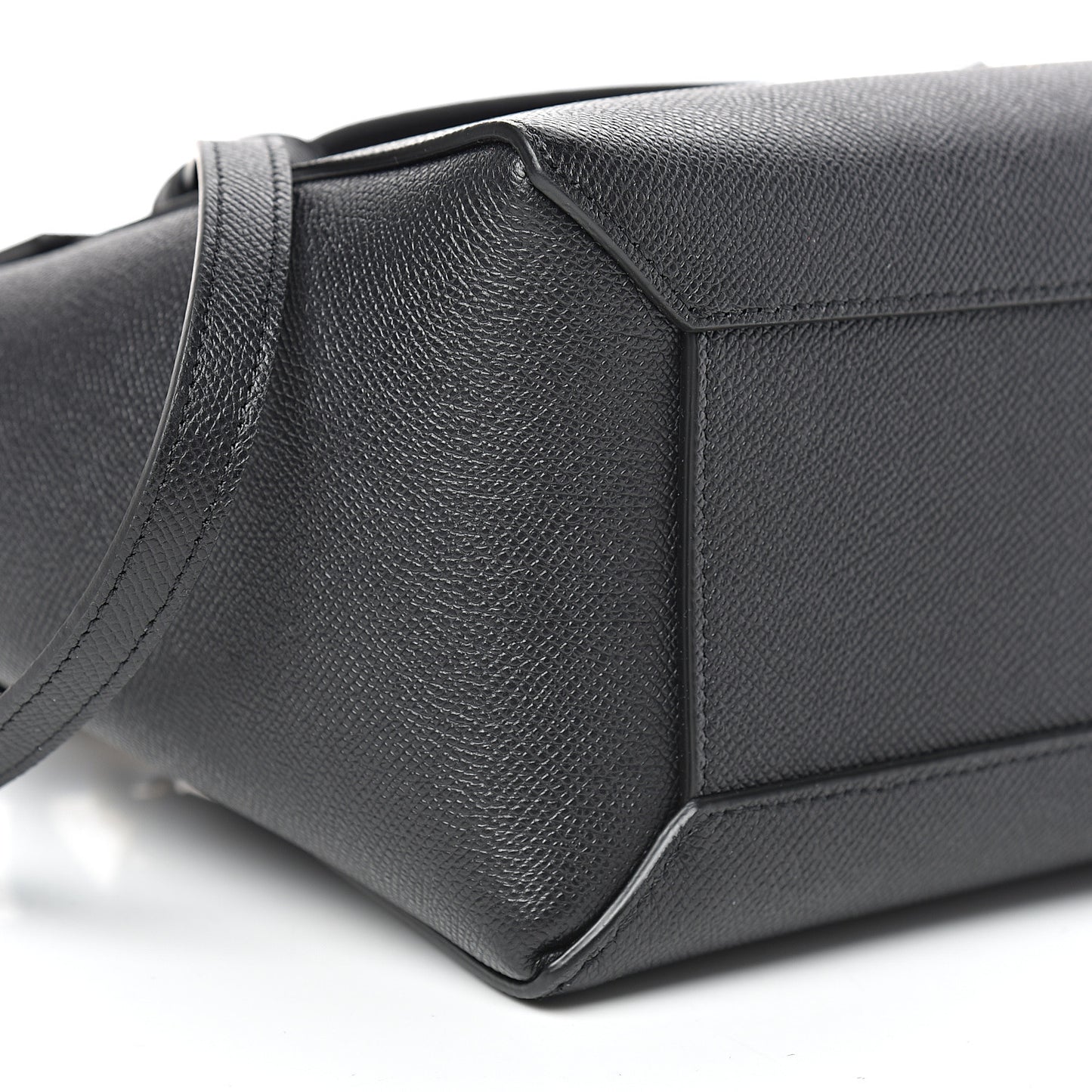 Grained Calfskin Micro Belt Bag Black