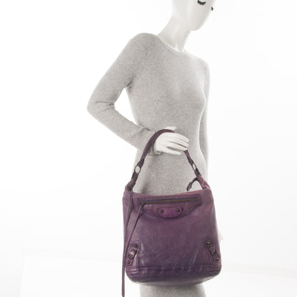 Balenciaga Agneau Classic Hardware Day Hobo Raisin 2 of 12
