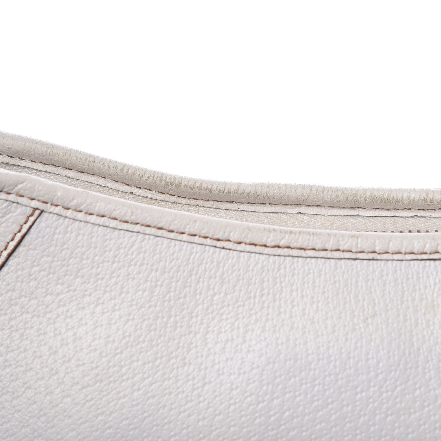 Calfskin D Ring Abbey Pochette White