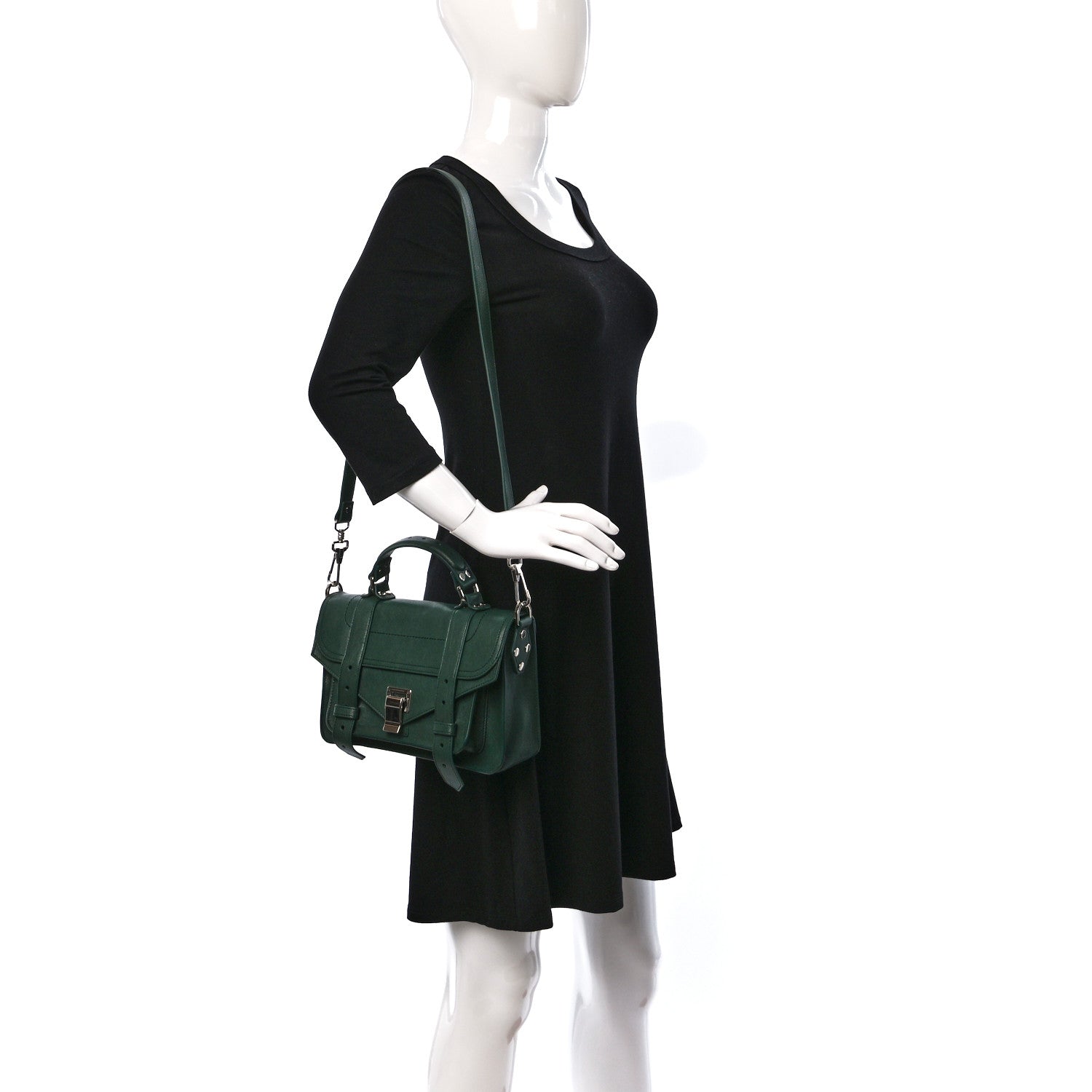 Proenza Schouler Lambskin Tiny PS1 Satchel Dark Teal 2 of 8