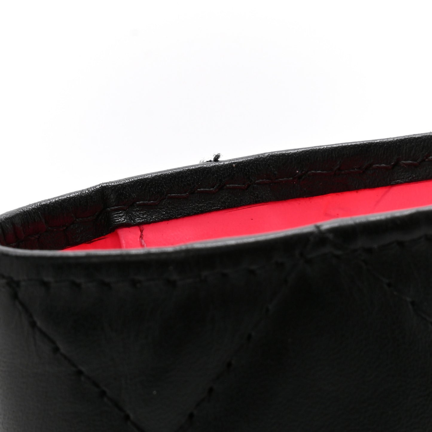 Calfskin Quilted Cambon Yen Wallet Black