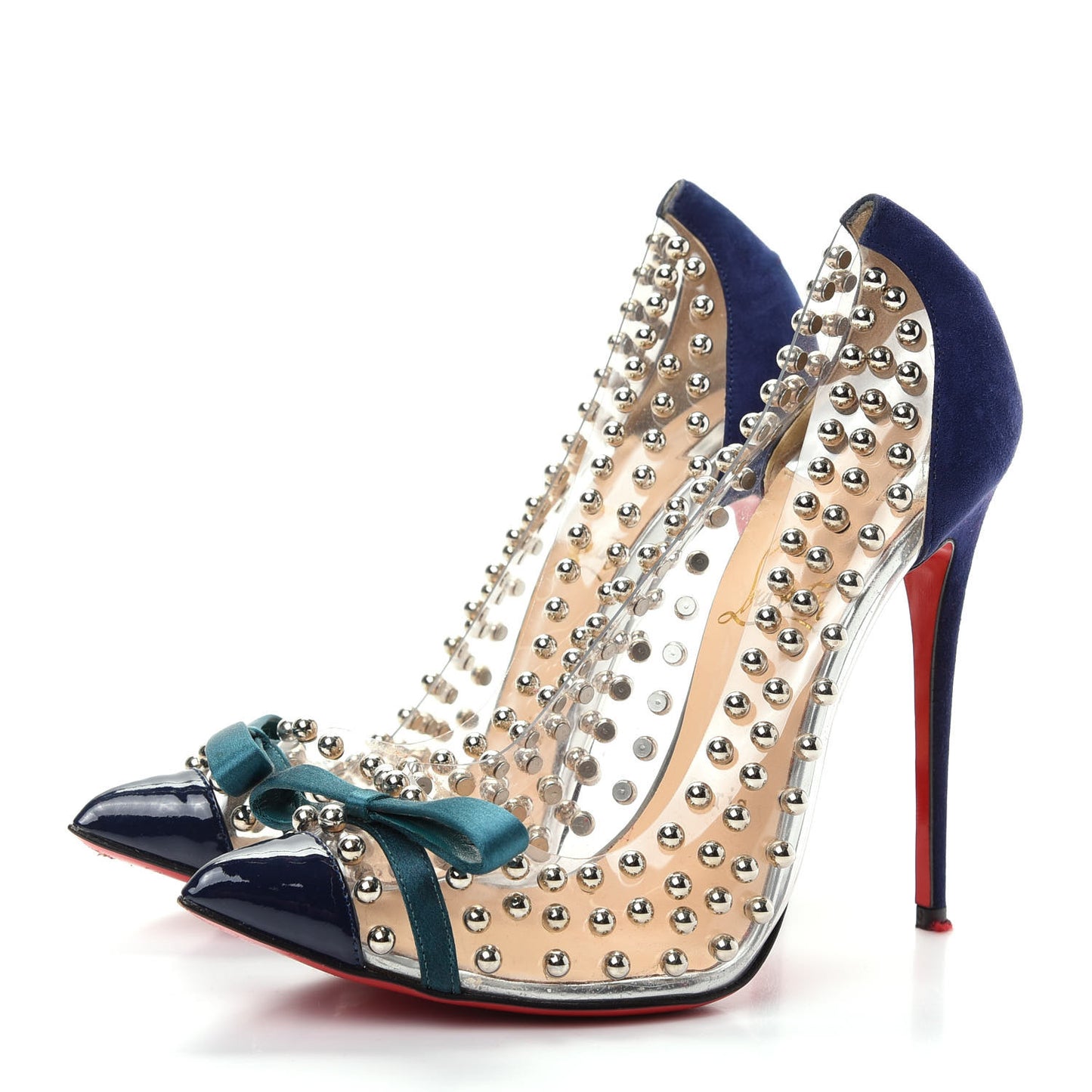 Suede Patent Studded Bille et Boule 100 Pumps 37 Navy