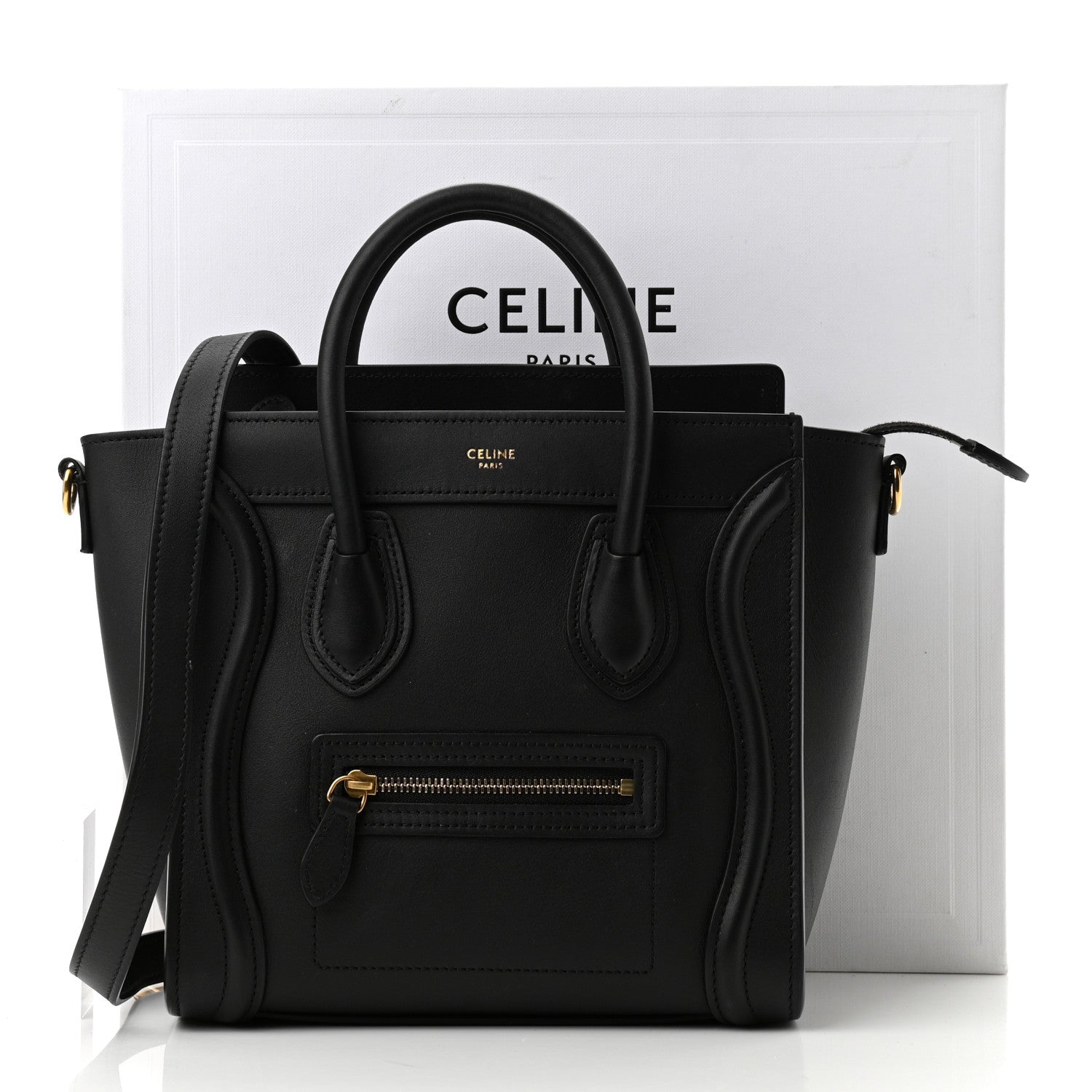 Celine Smooth Calfskin Nano Luggage Black 10 of 10