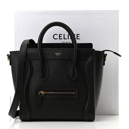 Celine Smooth Calfskin Nano Luggage Black 10 of 10