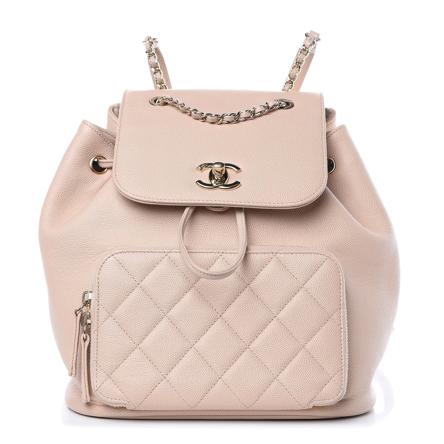 Caviar Quilted Business Affinity Backpack Beige