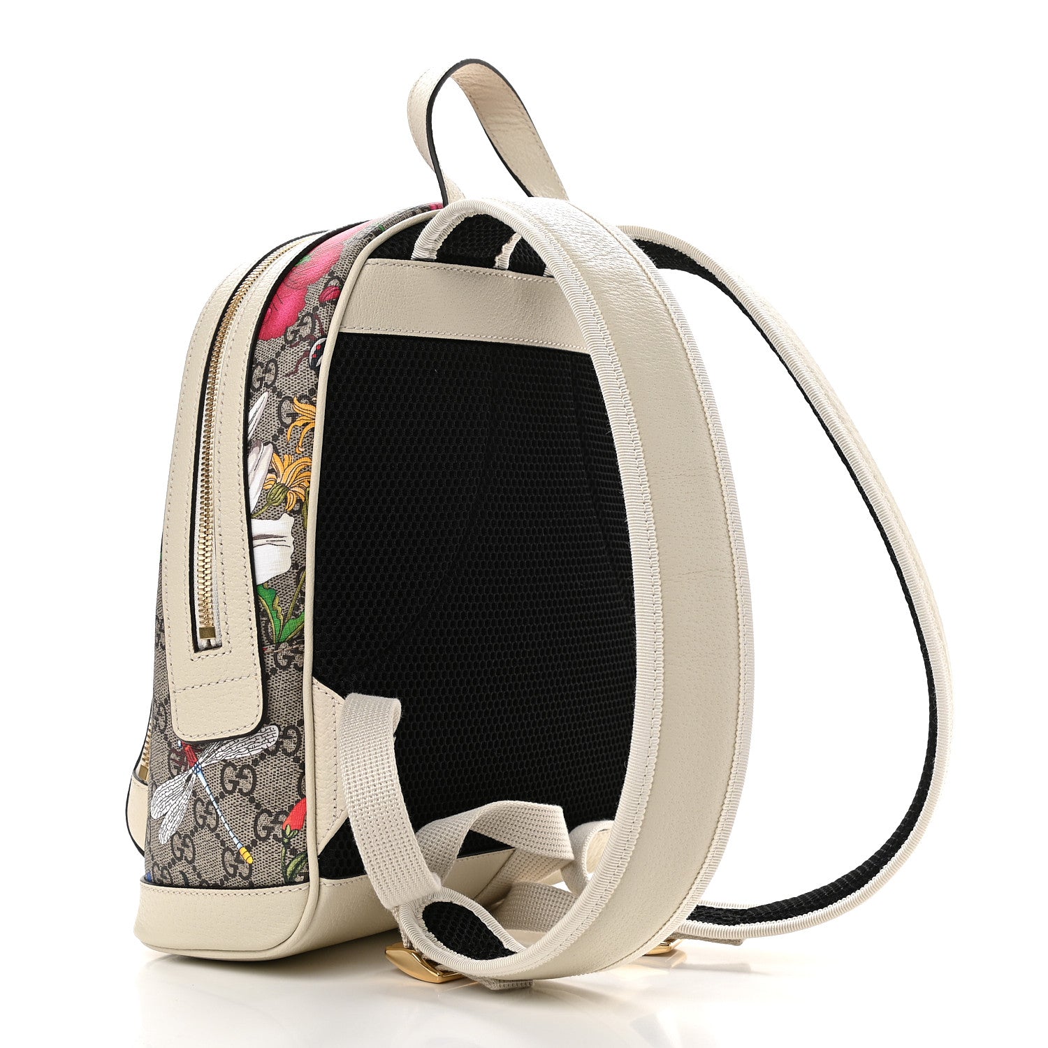 Gucci GG Supreme Monogram Flora Web Small Ophidia Day Backpack White 3 of 9