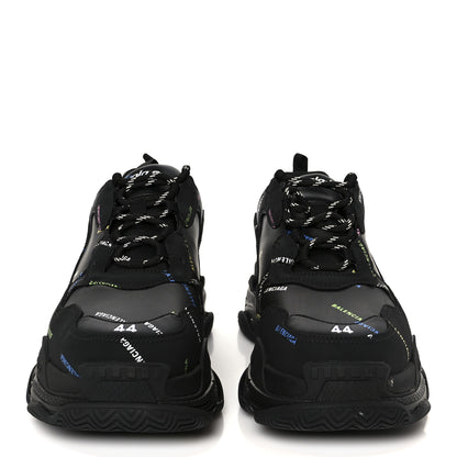 Balenciaga Technical Fabric Allover Logo Mens Triple S Sneakers 44 Black Multicolor 3 of 10
