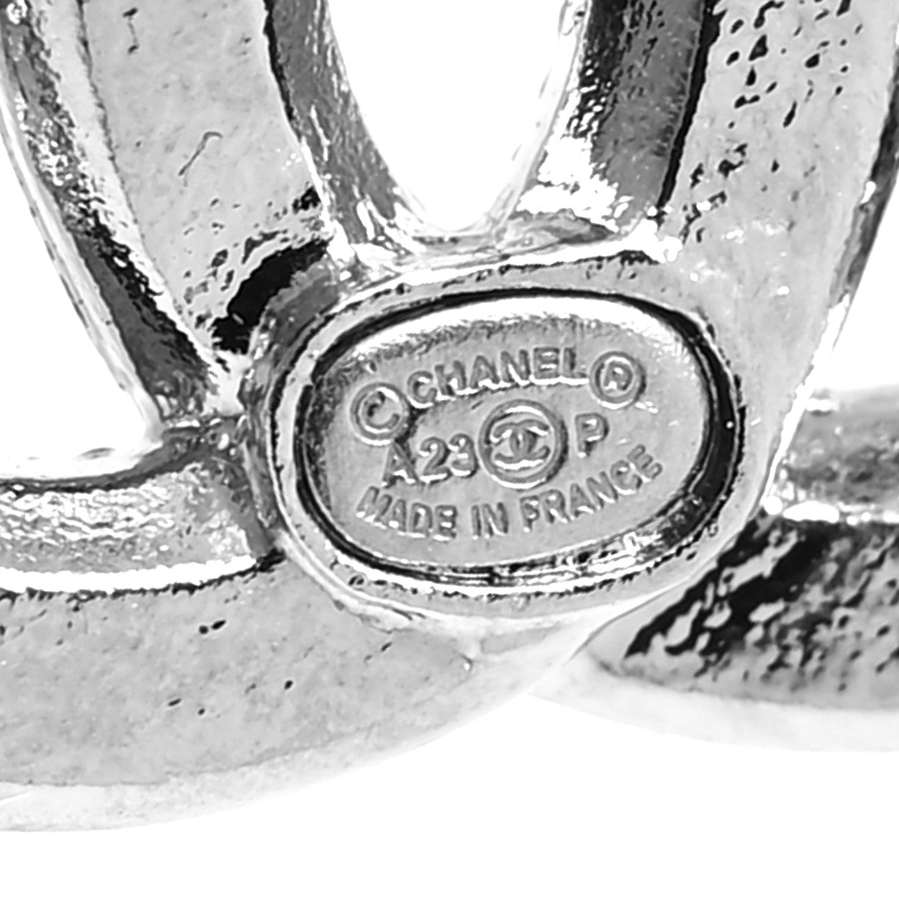 Chanel Crystal CC Earrings Silver 4 of 4