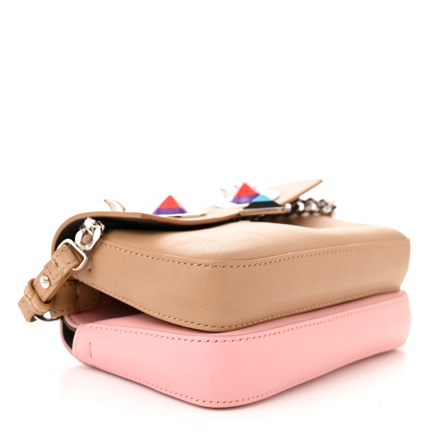 Fendi Vitello Dolce Hypnoteyes Micro Double Baguette Cuoio Bubblegum Multicolor 4 of 14