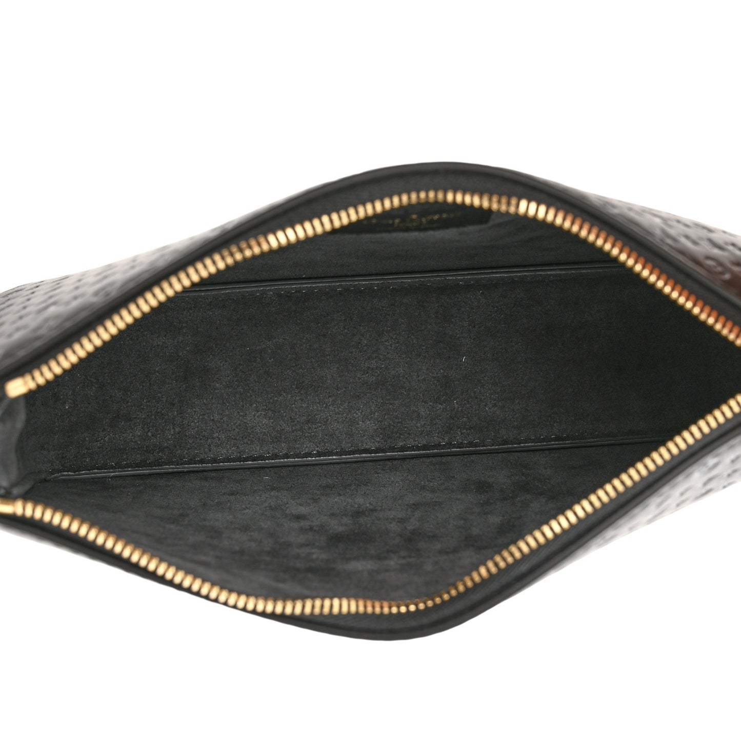 Calfskin Nanogram Embossed Lexington Pouch Black