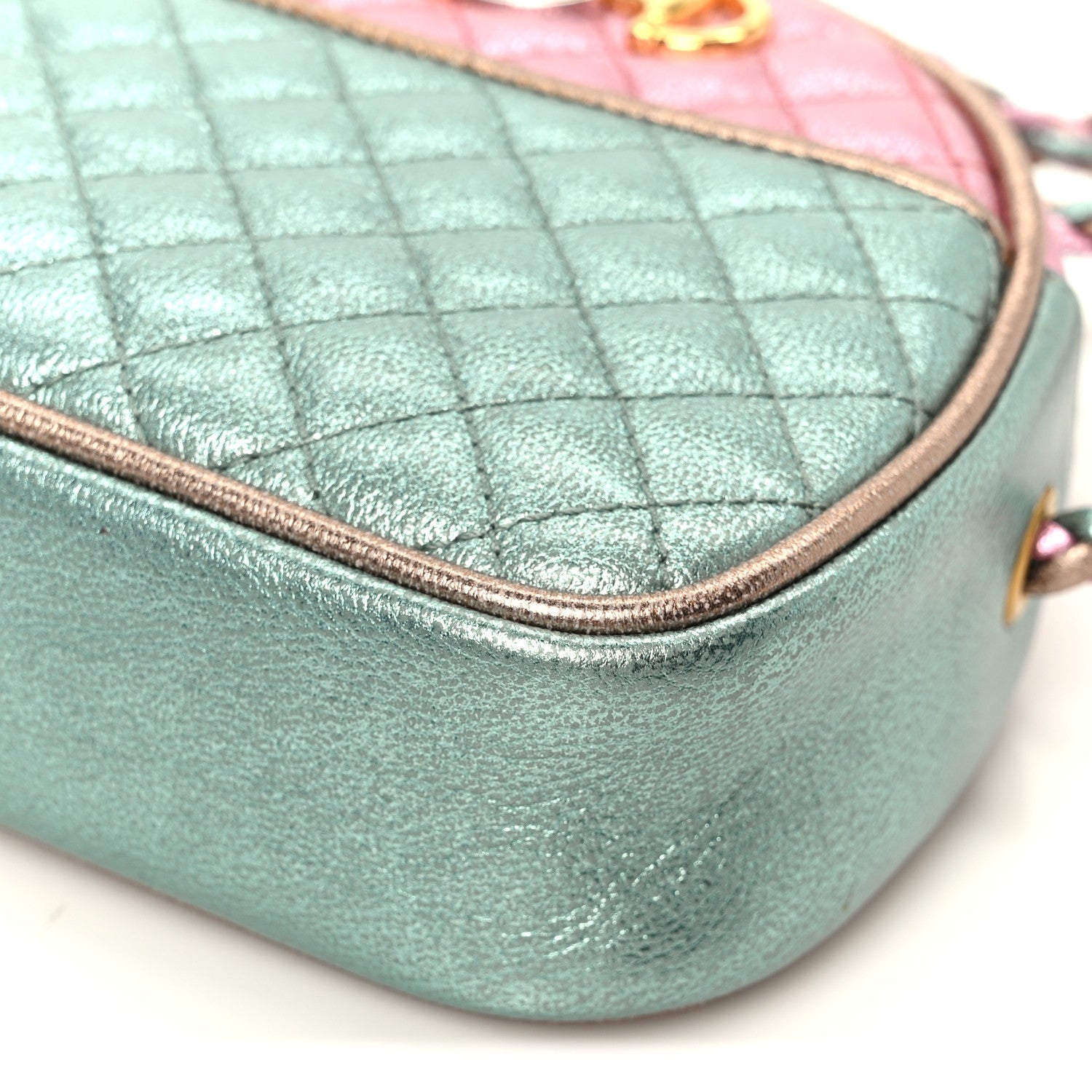 Gucci Laminated Nappa Trapuntata Mini Zumi Dome Shoulder Bag Rosa Lago Rame 10 of 11