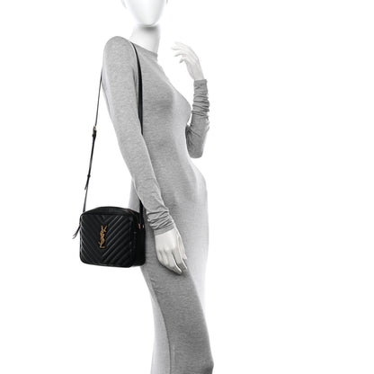 Saint Laurent Calfskin Matelasse Monogram Lou Camera Bag Black 2 of 12