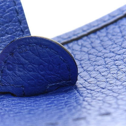 Hermes Taurillon Clemence Amazone Evelyne TPM Bleu Electrique Black 6 of 8