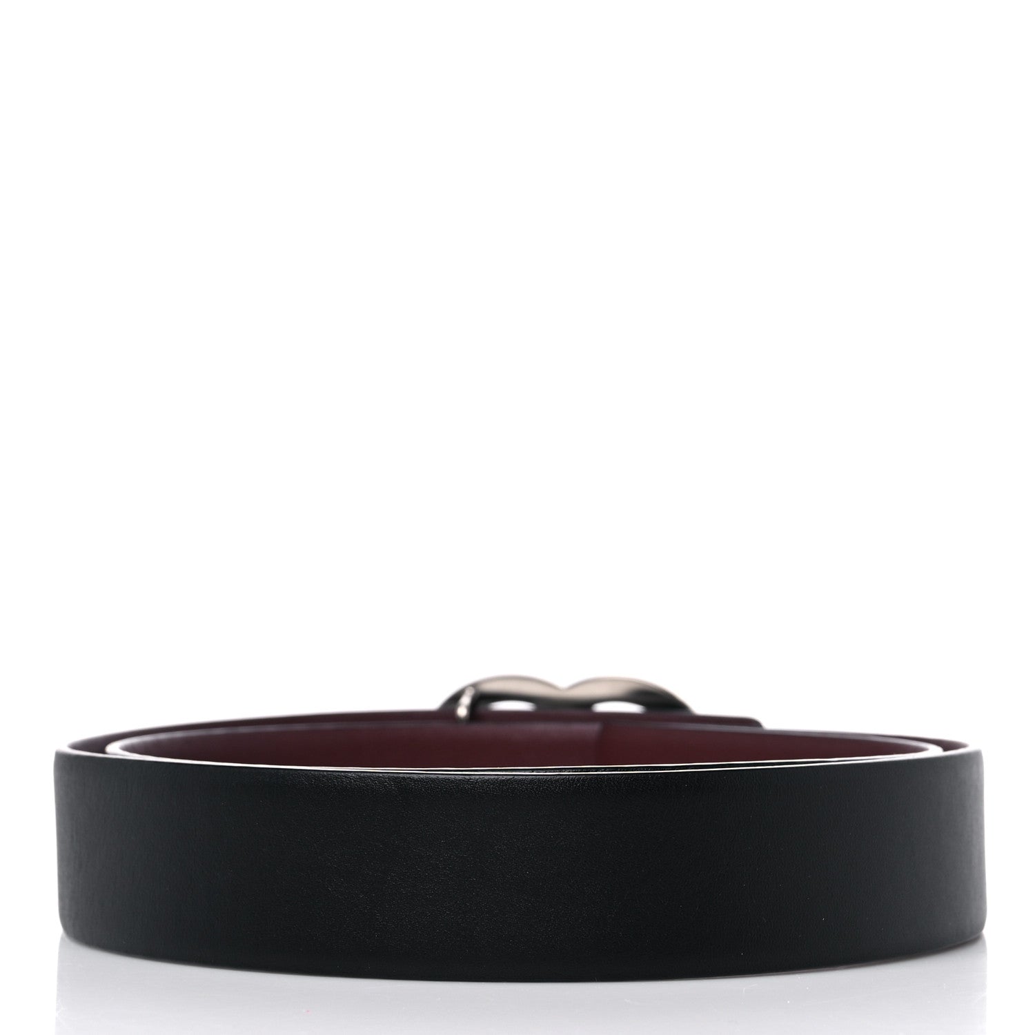 Chanel Calfskin CC Reversible Belt 80 32 Black Burgundy 2 of 4