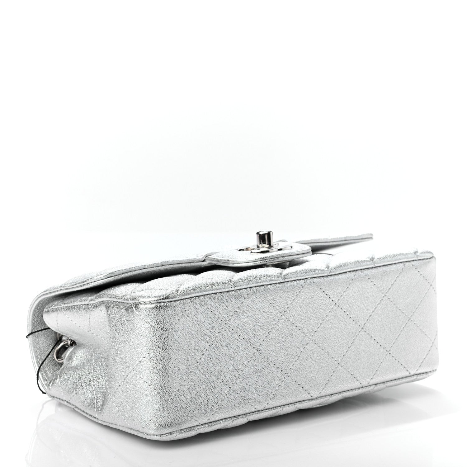Chanel Metallic Lambskin Quilted Mini Rectangular Flap Silver 4 of 9