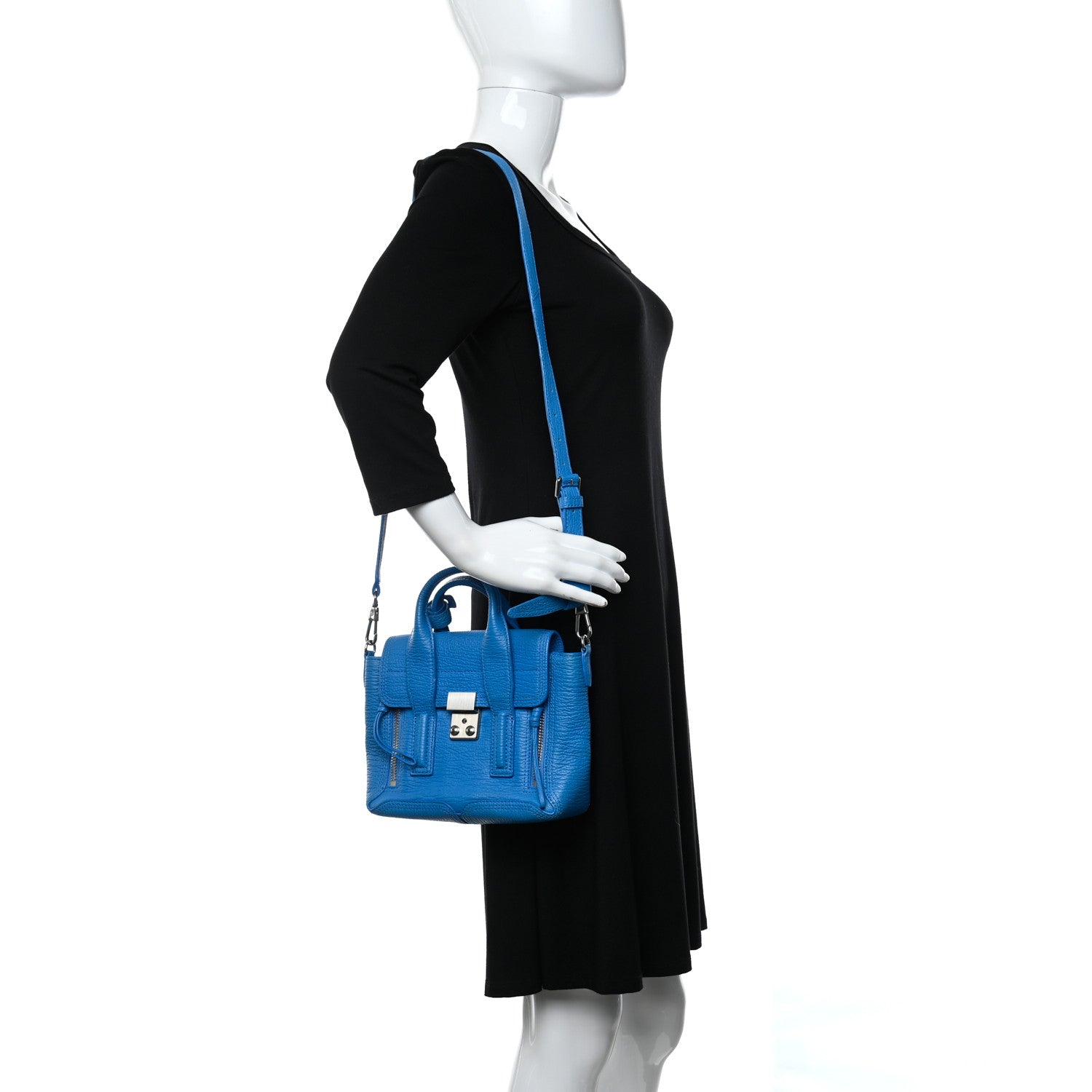 3.1 Phillip Lim Textured Calfskin Mini Pashli Satchel Blue 2 of 9