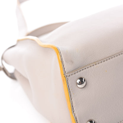 Fendi Vitello Seta Burro Medium Peekaboo Iconic Satchel Grigio Polvere Mattone 12 of 16