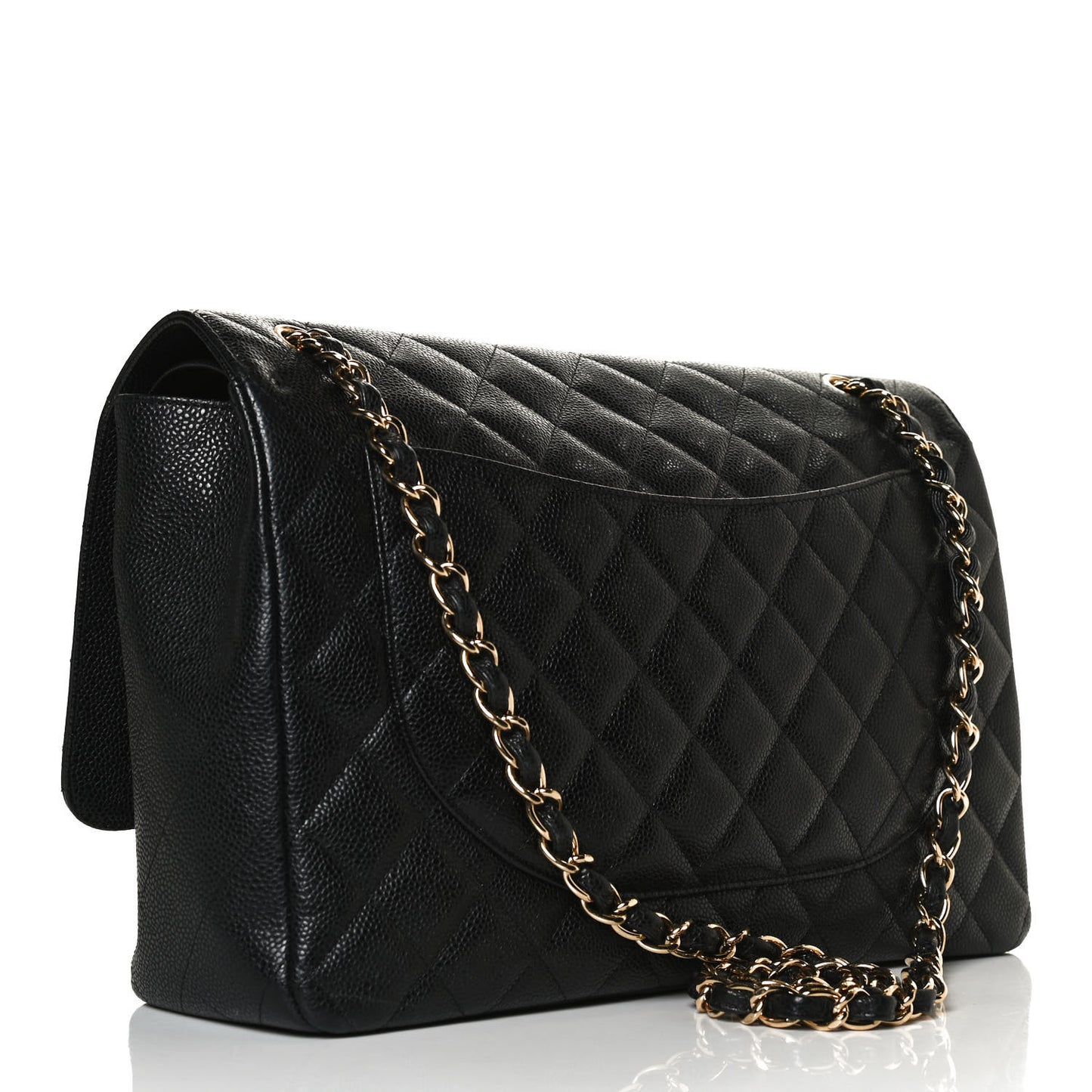 Caviar Quilted Maxi Double Flap Black