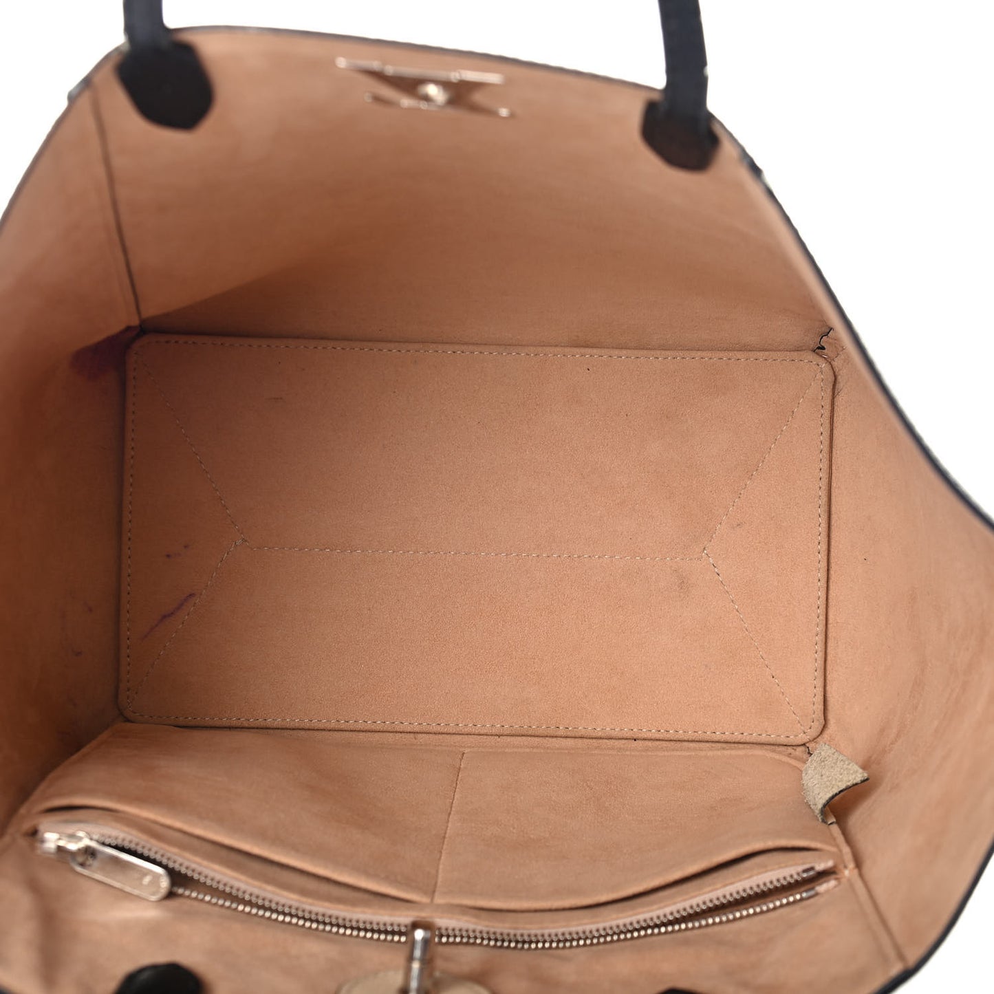 Calfskin Lockme Go Tote Black Vanilla