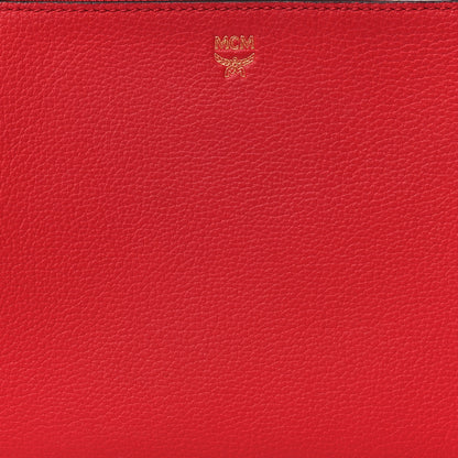 MCM Grained Calfskin Milla Double Crossbody Bag Ruby Red 8 of 12