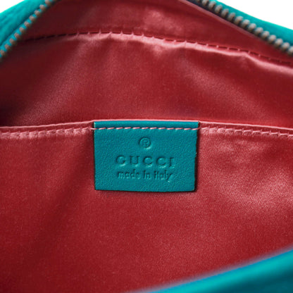 Gucci Velvet Matelasse Small GG Marmont Chain Shoulder Bag Pavone Cyan 7 of 11