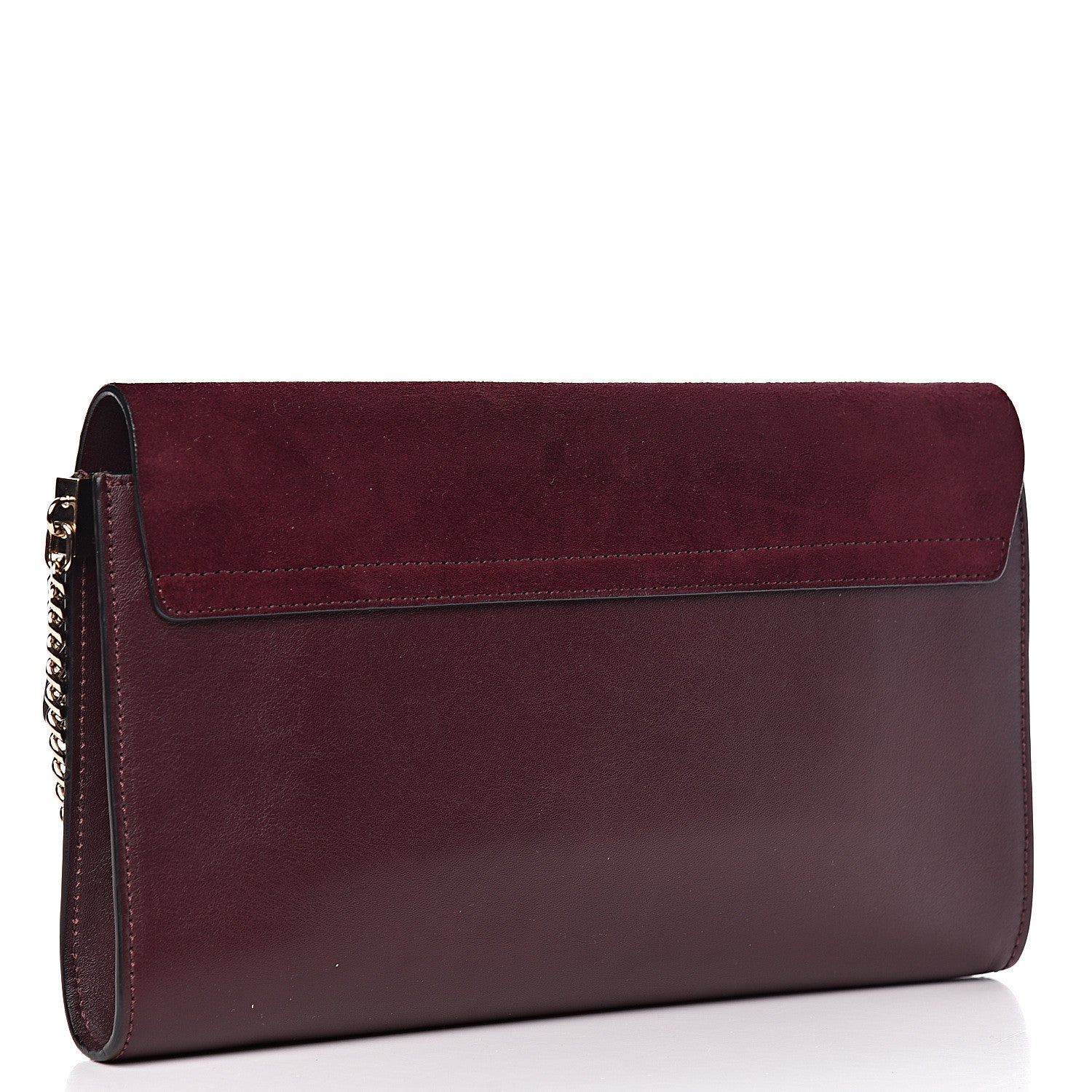 Chloe Suede Calfskin Faye Clutch Dark Purple 3 of 7