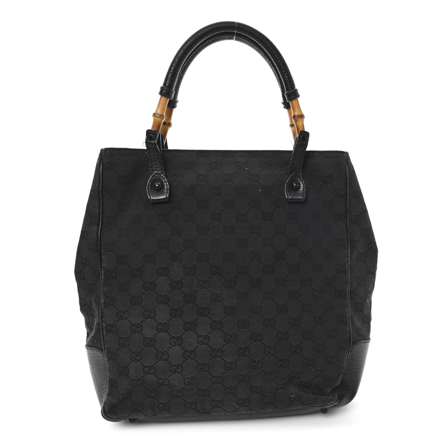 Gucci Monogram Bamboo Handle Bag Black 1 of 12