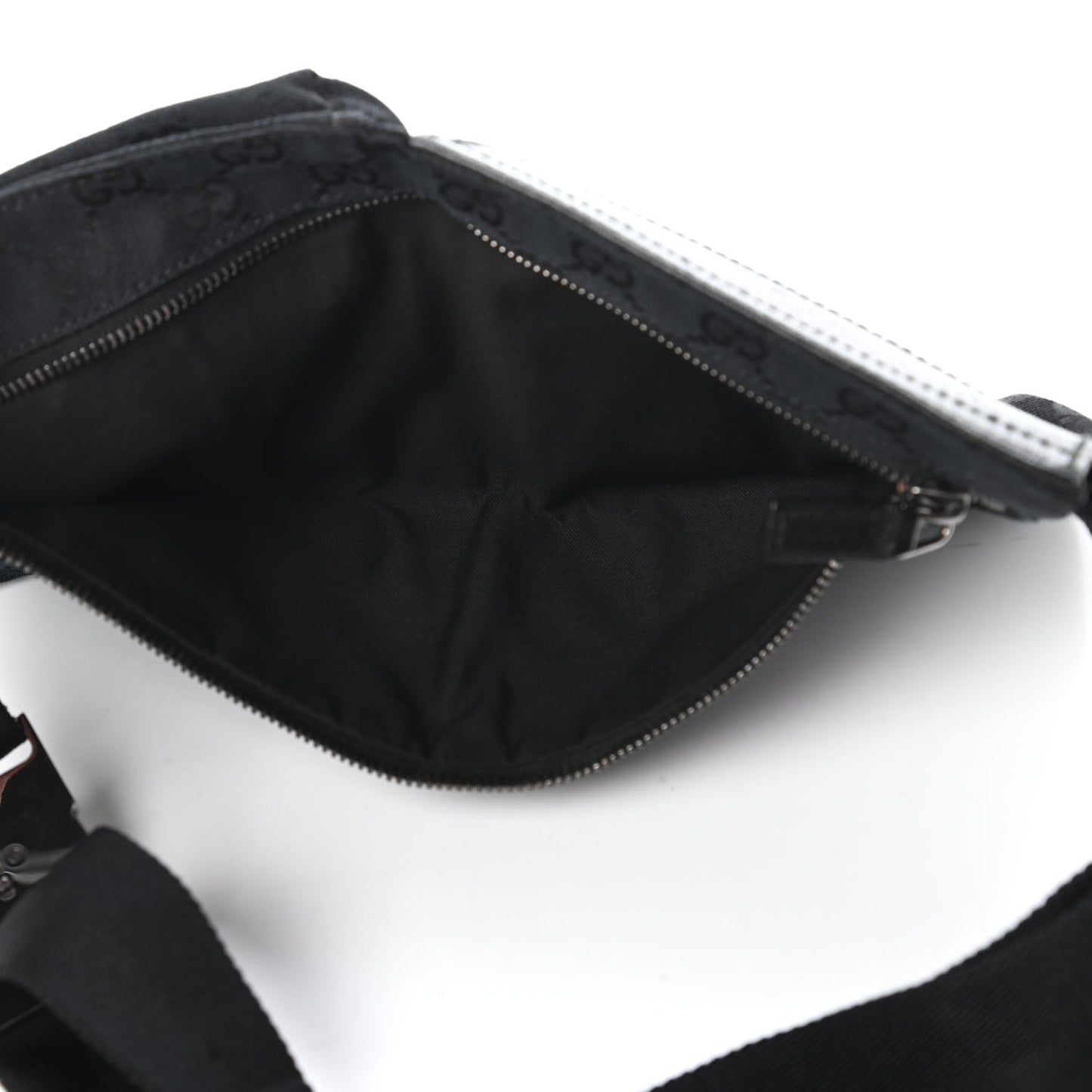 GG Monogram Double Pocket Belt Bag Black