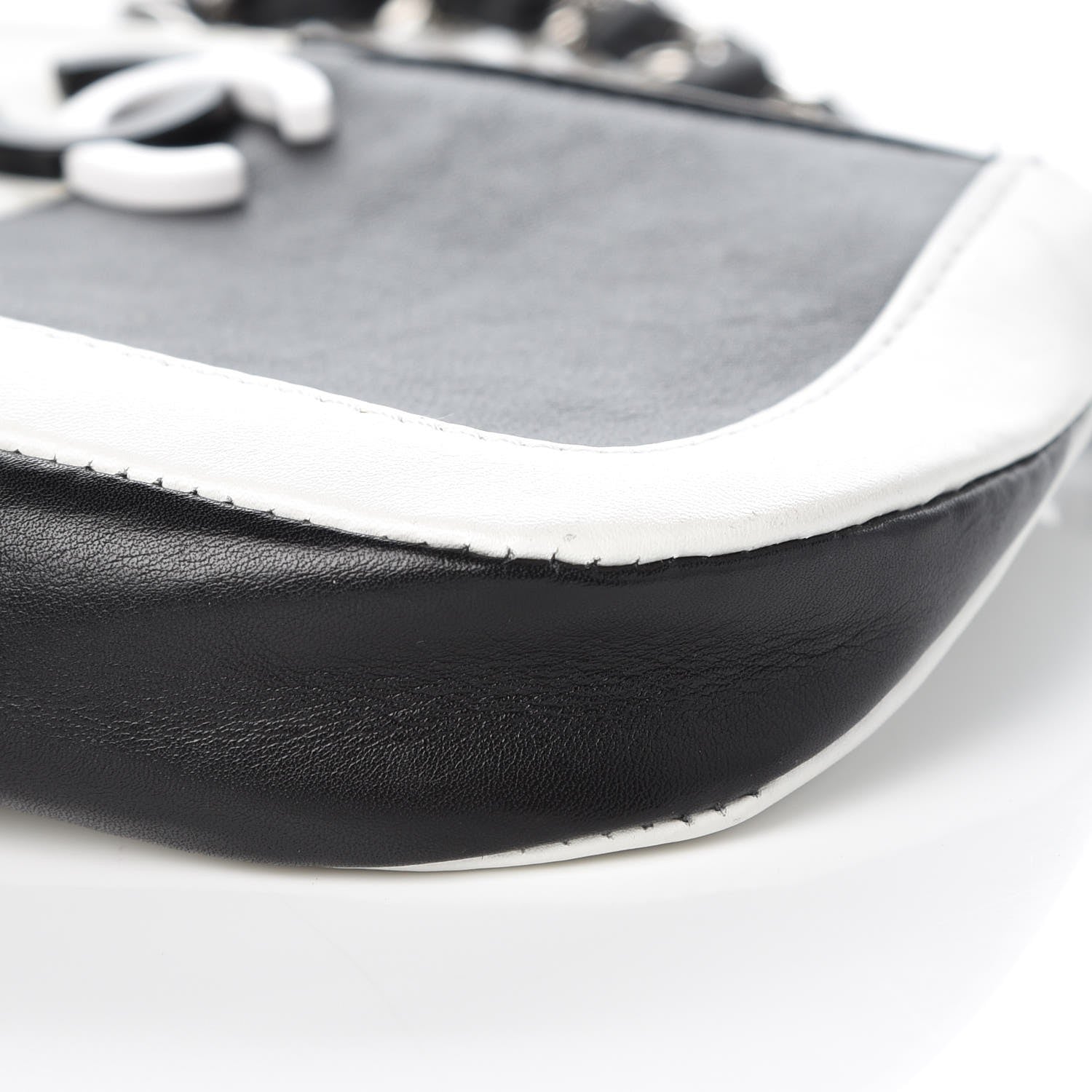 Chanel Lambskin Bi-Color Pochette Black White 12 of 14